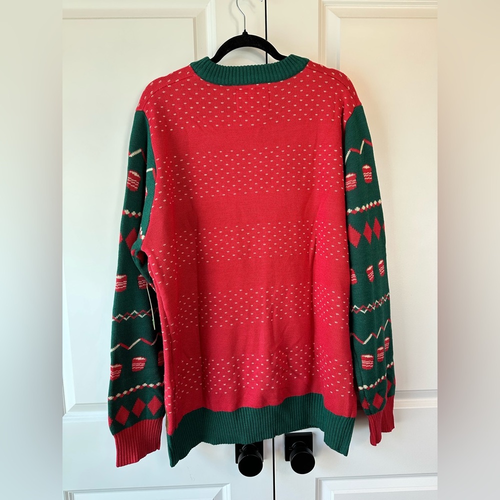 Tipsy Elves Men’s Beer Pong Christmas Tree Ugly Christmas Sweater NWT (Sz XXL) - Picture 2 of 9